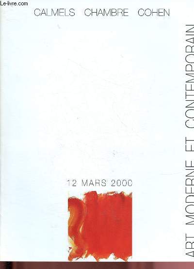 Catalogue de ventes aux enchres - 12 Mars 2000 -Drouot-Richelieu - tableaux contemporains