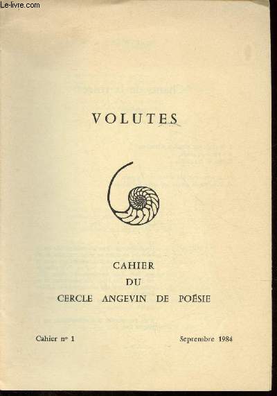 Volutes : Cahier du cercle angevin de posie - Lot de 5 volumes - n1,3,4,5,9 - Septembre 1984 - Mars; Juin, Septembre 1985 et Septembre 1986