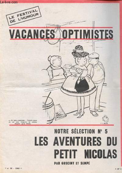 Le Festival de l'humour - Vacances optimistes N)32 -1963 - Notre slection n5