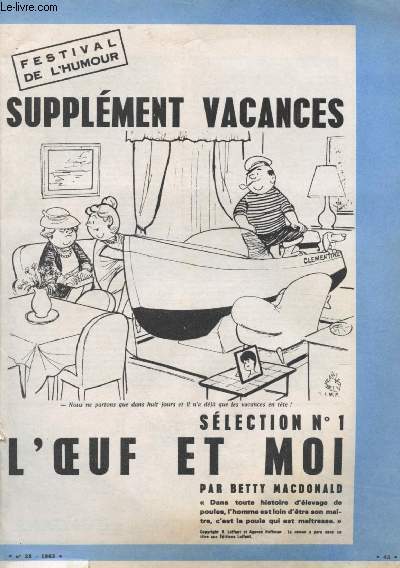 Le Festival de l'humour - Vacances optimistes n28 - 1963 - Notre slection n1