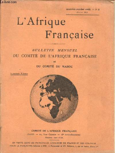 L'Afrique franaise - n2 - 45e anne - Fvrier 1935