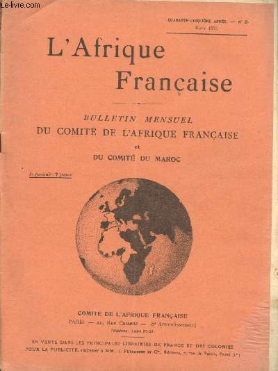 L'Afrique franaise - n3 - 45e anne - Mars 1935