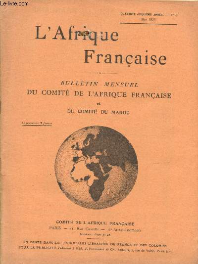 L'Afrique franaise - n5 - 45e anne - Mai 1935