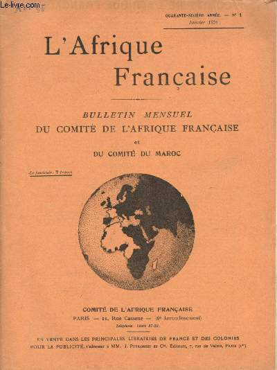 L'Afrique franaise - n1 - 46e anne - Janvier 1936