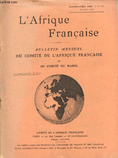 L'Afrique franaise - n11 - 46e anne - Novembre 1936