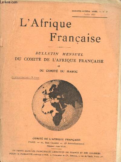 L'Afrique franaise - n7 - 47e anne - Juillet 1937
