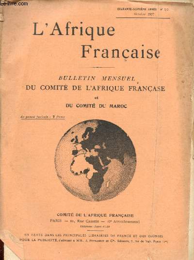 L'Afrique franaise - n10- 47e anne - Octobre 1937