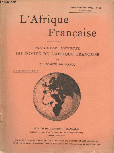L'Afrique franaise - n11 - 47e anne - Novembre 1937