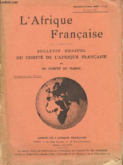 L'Afrique franaise - n12- 47e anne - Dcembre 1937