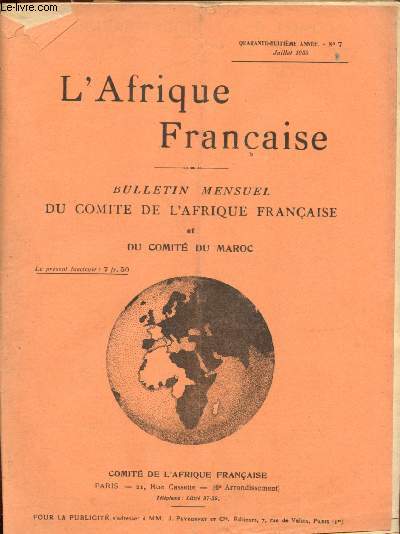 L'Afrique franaise - n7 - 48e anne - Juillet 1938