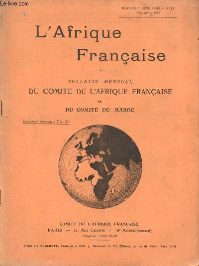 L'Afrique franaise - n11 - 48e anne - Novembre 1938