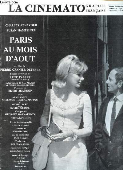 La cinmatographie franaise n2127 - 11 septembre 1965