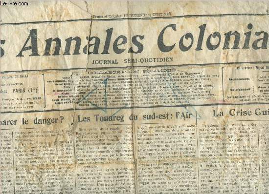 Les Annales coloniales n96 - Jeudi 1er septembre 1913