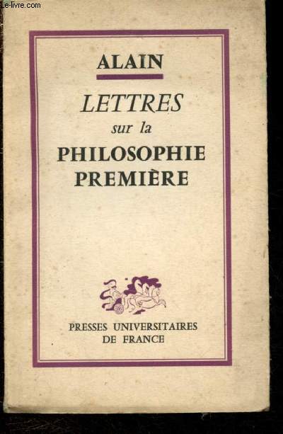 Lettres sur la philosophie premire