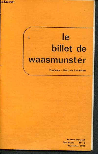 Le billet de Waasmunster n8 - Septembre 1983 - 20e anne