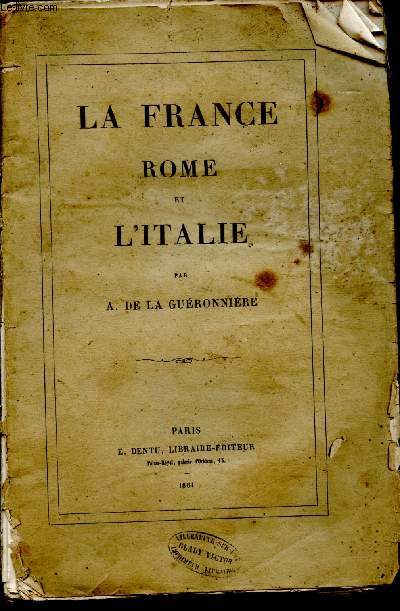 La France, Rome et l'Italie