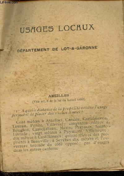 Usages locaux du Dpartement de Lot-&-Garonne