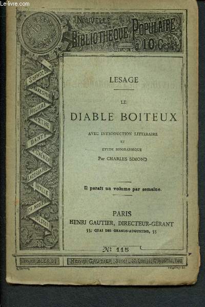 Nouvelle bibliothque populaire n115 : le diable boiteux, avec introduction littraire et Etude biographique par Charles Simond