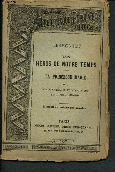 Nouvelle bibliothque populaire n107 : Un hors de notre temps, La princesse Marie avec Etude biographique et littraire