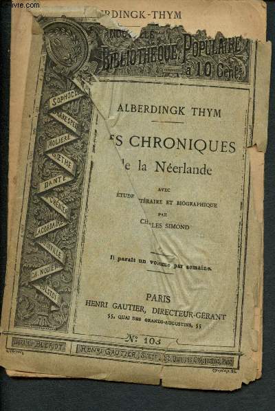 Nouvelle bibliothque populaire n103 : Les chroniques de la Nerlande, avec Etude littraire et biographique, par Charles Simond