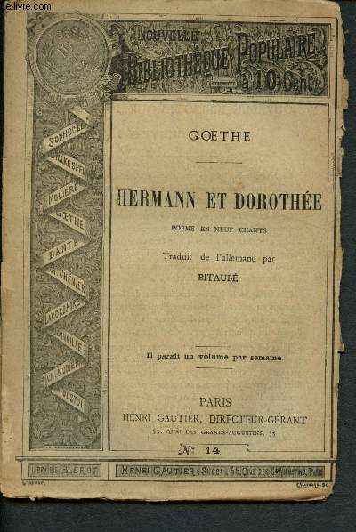 Nouvelle bibliothque populaire n14 : Hermann et Dorothe, pome en neuf chants