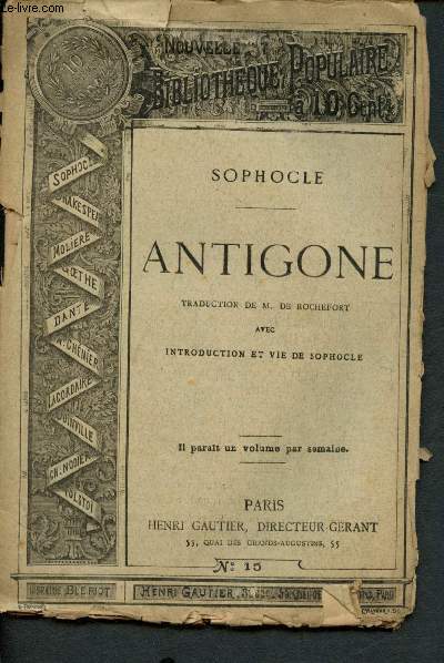 Nouvelle bibliothque populaire n15 : Antigone