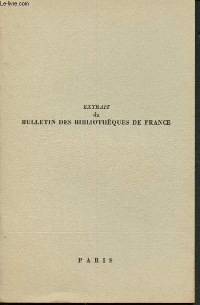 Extrait du bulletin des Bibliothques de France : La naissance du livre pour enfants