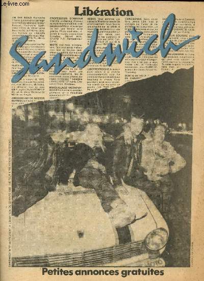 Sandwich n17 - Supplment  Libration du 22 Mars 1980 : J'ai vu tous les films porno - Je suis un flambeur professionnel - Les SKA  Paris par Hlnne Bamberger - Le gguide bleu des prisons,etc.