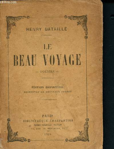 Le beau voyage - posies (Bibliothque-Charpentier)