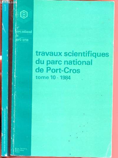 2 volumes : Travaux scientifiques du parc national de Port-Cros - Tome 9 (1983) et Tome 10 (1984)