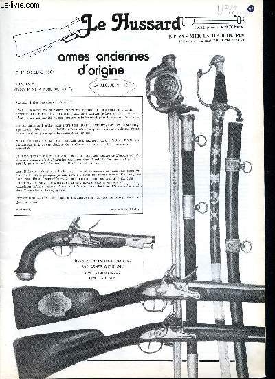 Le Hussard - 11 Octobre 1984 - Catalogue N12 - Armes anciennes d'origine