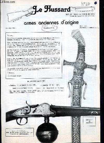 Le Hussard - 4 Mai 1984 - Catalogue N10 - Armes anciennes d'origine