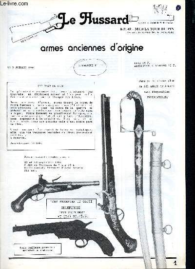 Le Hussard - 5 Juillet 1984 - Catalogue N11 - Armes anciennes d'origine