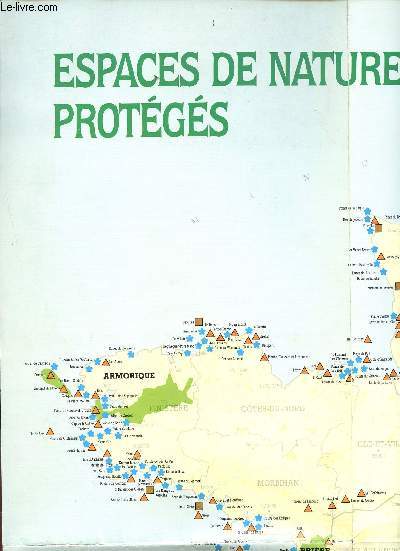Espaces de natures protgs - Carte de France - Poster - Parc naturel - Parc national - site class - Espace bois - rserve naturelle - rserve biologique