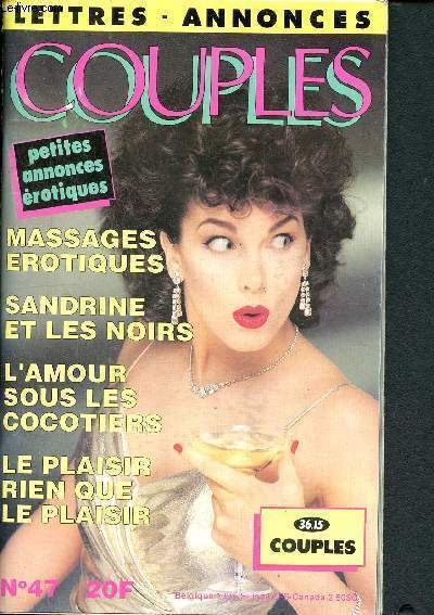 Couples N47- petites annonces rotiques - lettres -annonces - massages erotiques - Sandrine et les noirs - l'amour sous les cocotiers -le plaisir rien que le plaisir