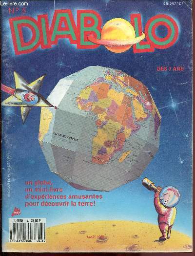 Diabolo - N5 Mars 1988 - Un globe, un mini-livre d'expriences amusantes pour dcouvrir la terre- ds 7 ans