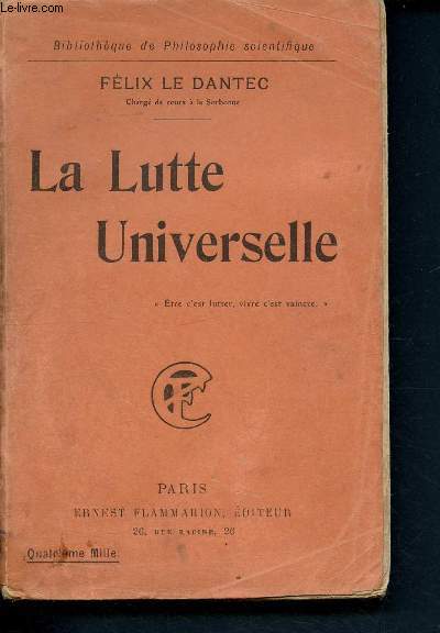 La lutte universelle - collection : bibliotheque de philosophie scientifique