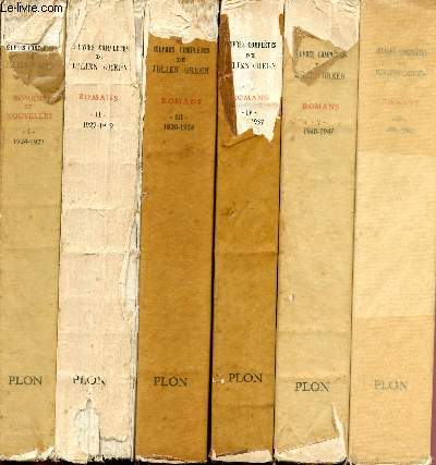 Oeuvres compltes de Julien Green - 10 volumes: romans et nouvelles tome I - II - III - IV - V - VI + thtre 1953/19556 + Journal tome I- II - III