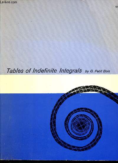 Tables of indefinite integrals