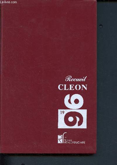 Recueil cleon 1996 - agenda fiduciaire de l'expert comptable et du chef d'entreprise 1996