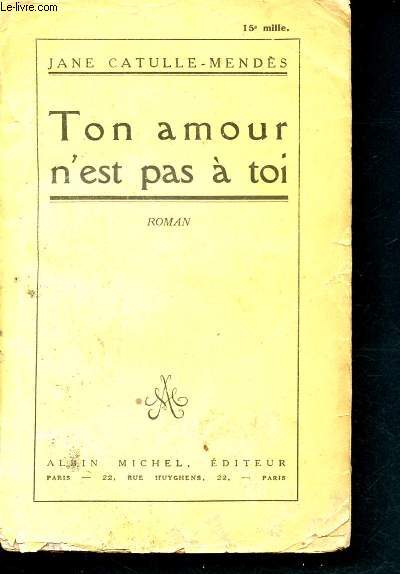 Ton amour n'est pas  toi - roman