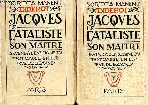 Jacques le fataliste et son matre - 2 volumes - collection 