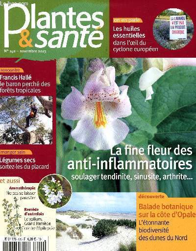 Plantes et sant - N140 - novembre 2013-La fine fleur des anti-inflammatoires , soulager tendinite, sinusite, arthrite... - balade botanique sur la cote d'opale, l'tonnante biodiversit des dunes du nord - les huiles essentielles dans l'oeil du cyclone