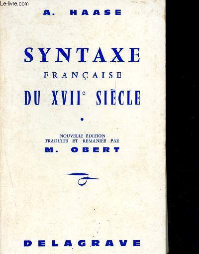 Syntaxe franaise du XVII sicle