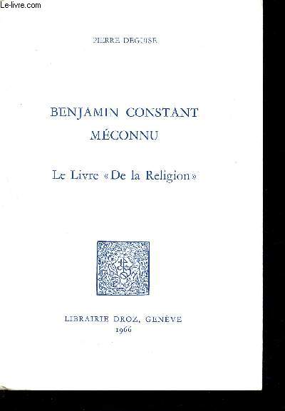 Benjamin Constant mconnu - le livre 