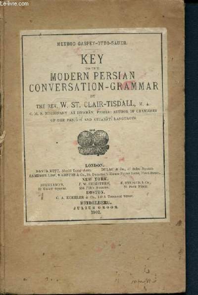 Key to the modern persian conversation-grammar - method gaspey-otto-sauer