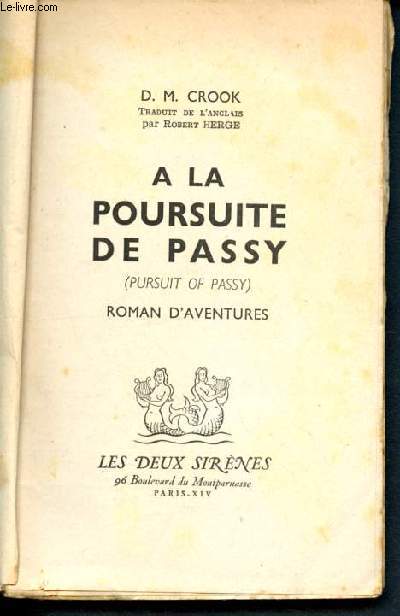 A la poursuite de passy - pursuit of passy - roman d'aventures