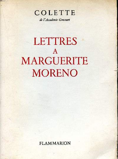 Lettres  Marguerite Moreno