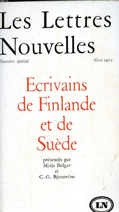 Les lettres nouvelles Ecrivains de Finlande et de Sude Numro spcial