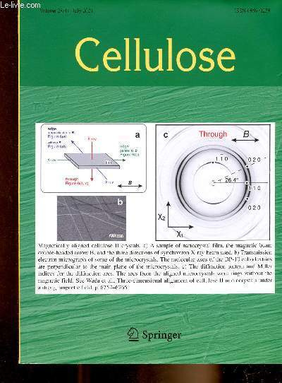 Cellulose volume 28 n11 july 2021 - three dimensional alignment of cellulose II microcrystals under a strong magnetic field - focus variation technology as a tool for tissue surface characterization - direct electrospinning of cellulose... etc
